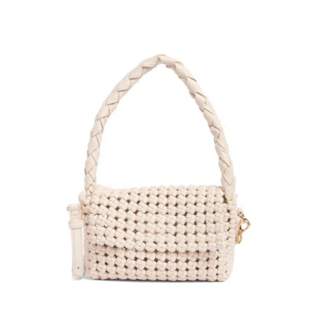 Urban Expressions | Braided Top Handle Satchel | Oat Milk Color